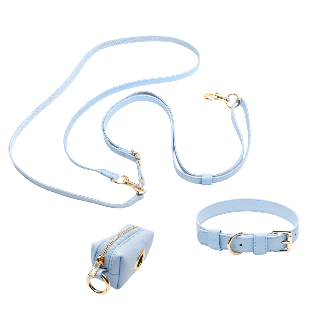 Set Aqua: Collare + Guinzaglio a Spalla + Poop Bag